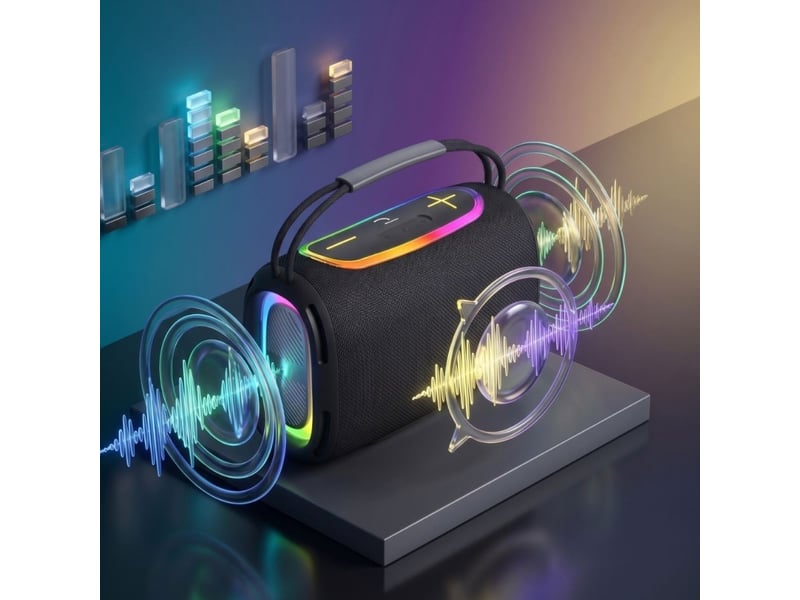  Dynabass - dbe40 x black - enceinte sans fil puissante - led rgb  - Conforama C