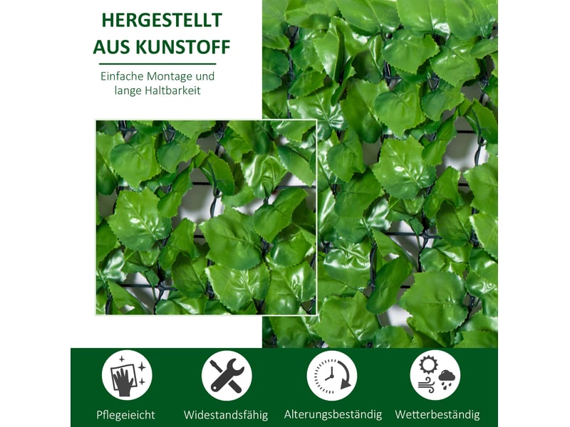  Brise-vue artificiel 300 x 100 cm – vert clair – feuillage décoratif uv et intempéries, balcon et terrasse  - Conforama D