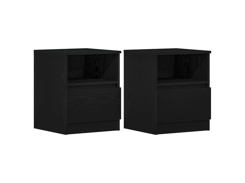  Table de chevet - cabinet de chevet - table de nuit 2 pièces chêne noir 40 x 40 x 50 cm  - Conforama A