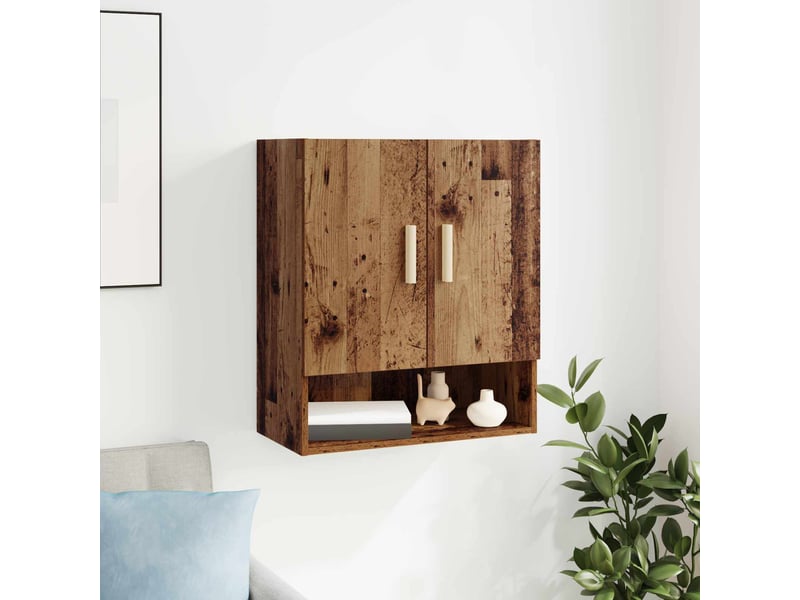  Meuble mural, rangement salon 60 x 31 x 70 cm bois d'ingénierie bois ancien shl5793  - Conforama B