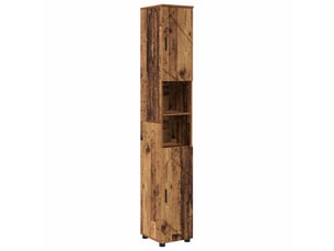 Cabinet de salle de bain, armoire salle de bain bois ancien 30 x 35 x 192 cm cf65257