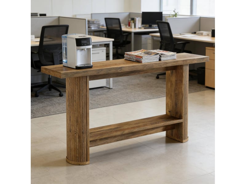  Console étroite 140x30x80 cm moderne marron  - Conforama E