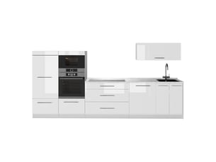 Vicco cuisine, blanc haute brillanceblanc, 340cm sans pt