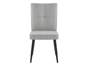 Lot de 2 chaises de salle à manger en chenille gris clair