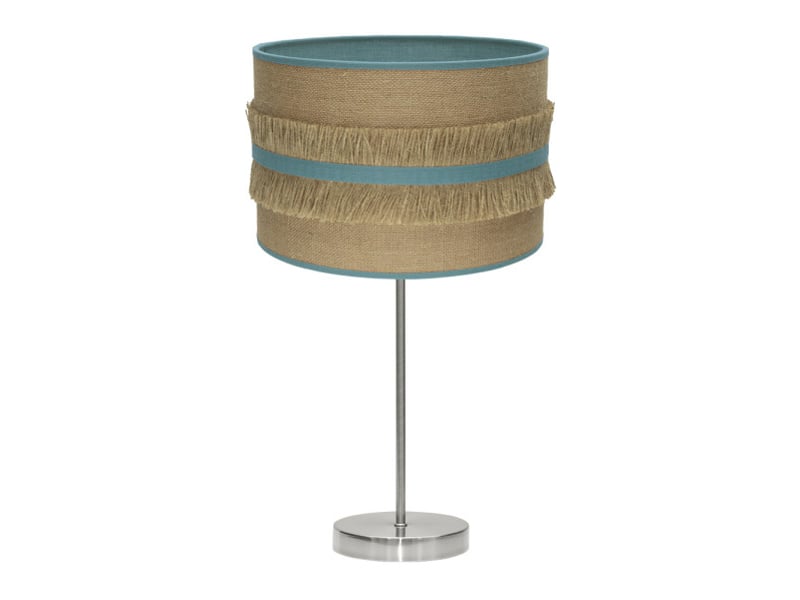  Lampe à poser fabrilamp natalia toile de juteturquoise 1 x e27 62 x 30 x 30 cm 188571148 - Conforama A