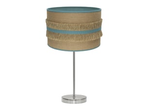 Lampe à poser fabrilamp natalia toile de juteturquoise 1 x e27 62 x 30 x 30 cm