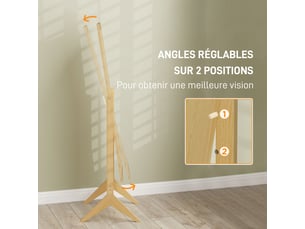 Miroir en pied grand miroir de sol inclinaison réglable pour chambre dressing 47 x 46 x 148 cm en chêne