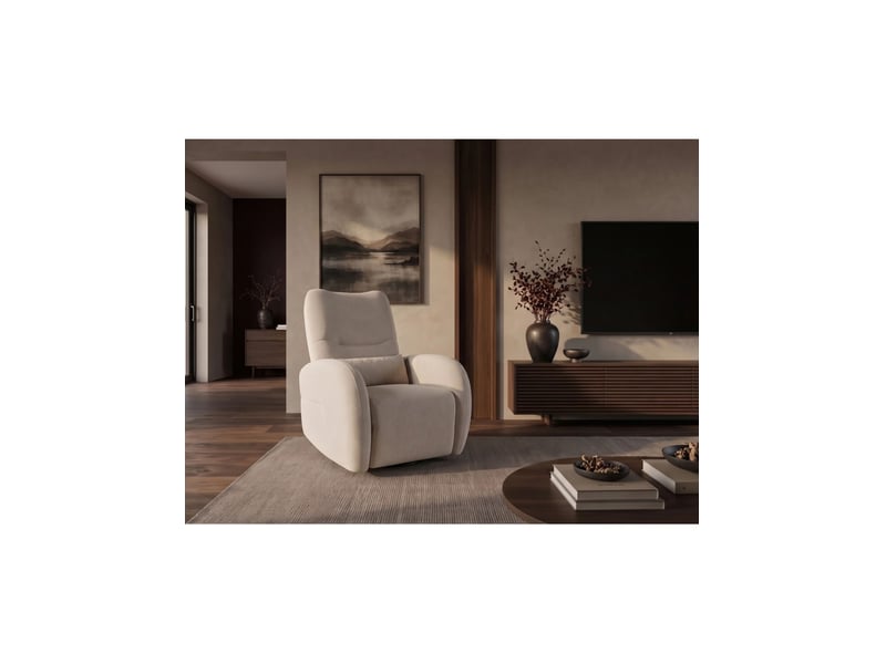 Fauteuil relax électrique relaxio - tissu beige clair - rotatif 360° - Conforama B