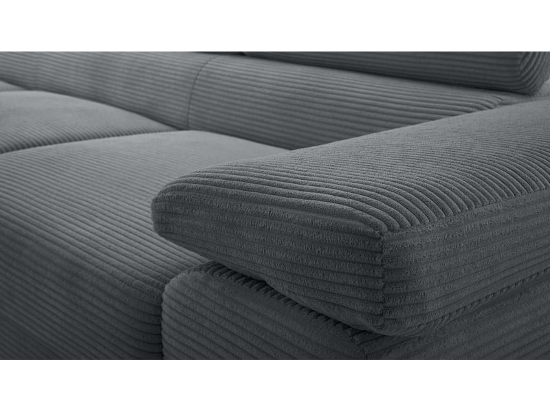  Canapé d’angle en velours côtelé arborio 280 cm gris foncé g Arborio - Conforama D