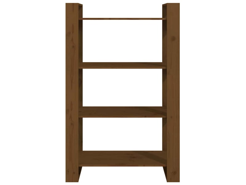  Bibliothèque, étagère de rangement marron miel 80x35x125 cm bois massif  - Conforama E