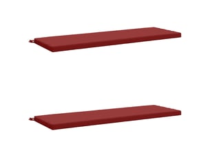 Lot de 2 coussins de banc, coussins d'assise soest 100 % polyester bordeaux cf57171