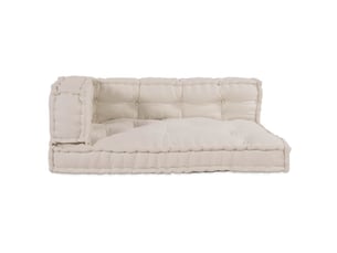 Coussin de canapé sur palette, coussin de chaise 3 pc tissu crème 120 x 80 x 34 cm cf54208
