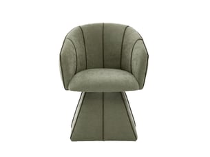 Fauteuil pivotant en chenille vert olive, dossier haut ergonomique, pour salon et chambre