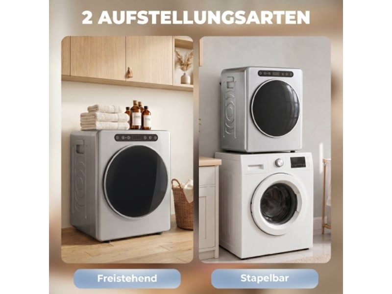 Sèche-linge compact 5 kg, 1000 w, tambour inox, minuterie, chargement frontal, argenté - Conforama D