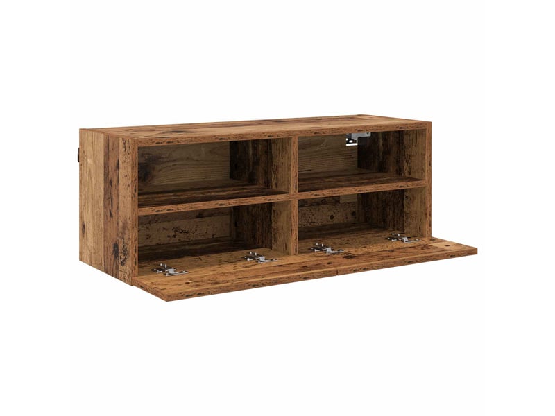 Meuble tv - banc tv - meuble de rangement mural 80 x 30 x 30 cm bois ancien bois d'ingénierie - Conforama E