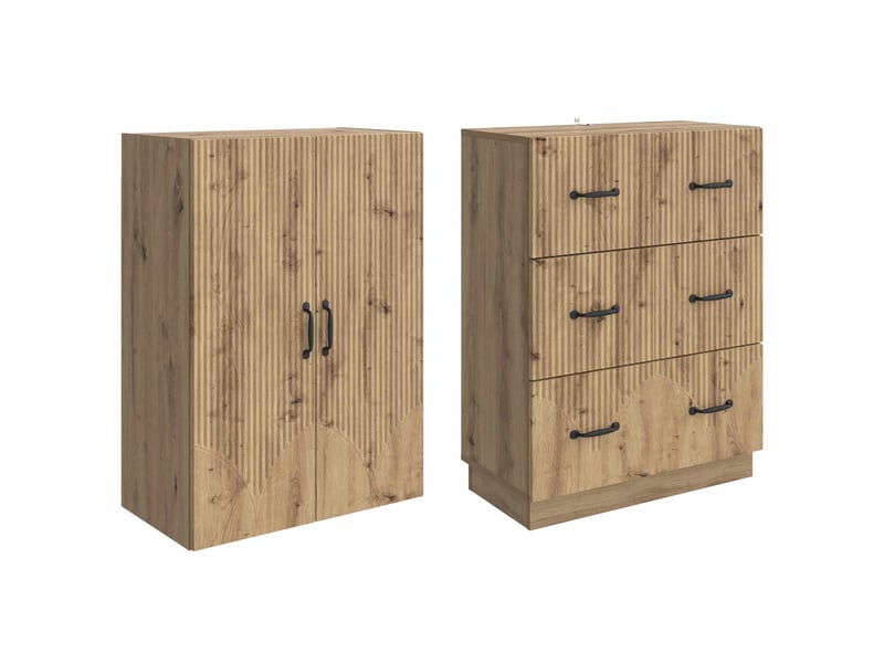  Ensemble de meubles 2 pcs, rangement de salon 66 x 34,5 x 87 cm bois d'ingénierie shl3386  - Conforama D