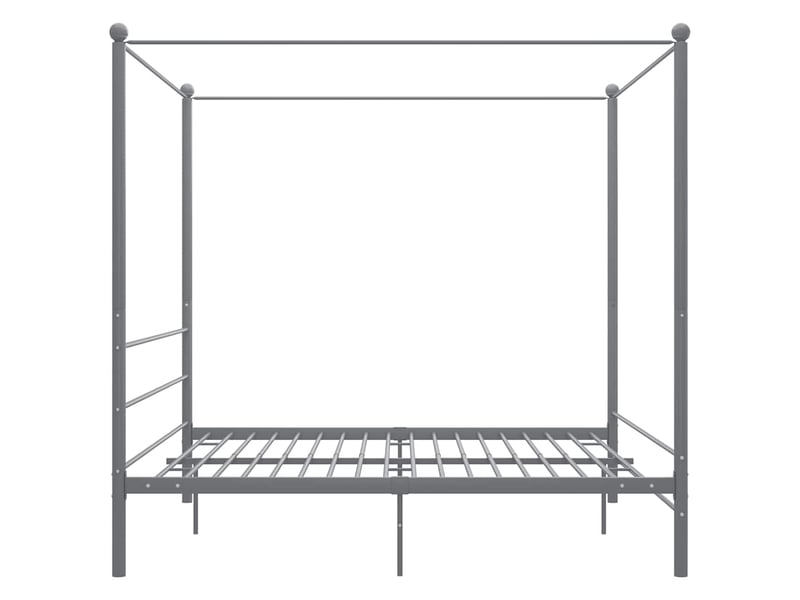  Lit double- lit adulte -  cadre de lit à baldaquin sans matelas gris métal 200x200 cm  - Conforama C