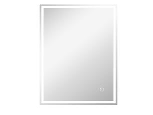 Miroir de salle de bain led 90x70 cm – argenté – antibuée tactile, 3 couleurs, mémoire, luminosité réglable et ip44