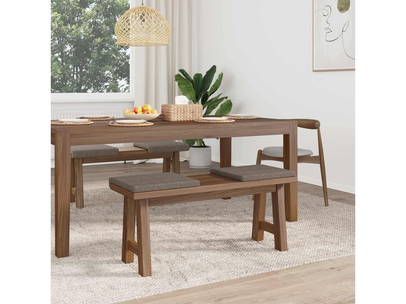 Lot de 4 coussins de banc, coussins d'assise, coussins pour chaisecanapé simili cuir gris profondeur 35 cm cf52567 - Conforama C