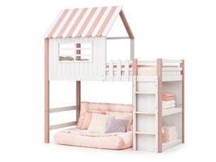 Lit cabane 90x200 cm    coloris rose
