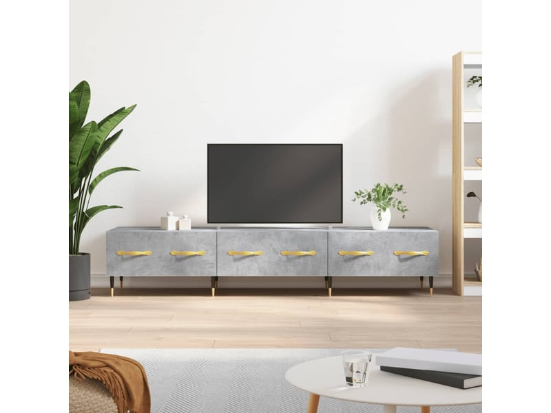  Meuble tv - banc tv - meuble de rangement gris béton 150x36x30 cm bois d'ingénierie  - Conforama B