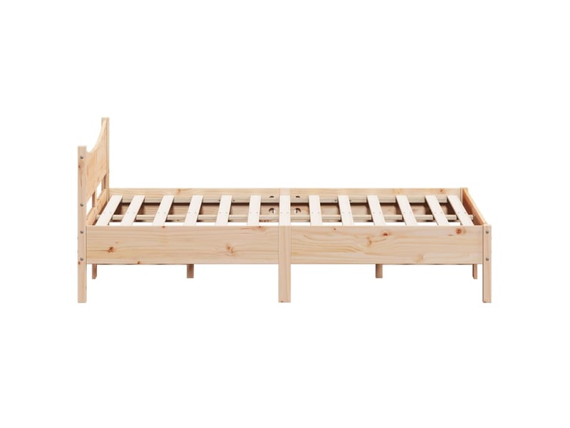  Lit double- lit adulte -  cadre de lit sans matelas 120x190 cm bois de pin massif  - Conforama D
