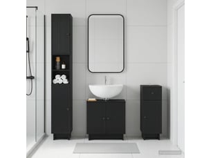 Ensemble de meuble de salle de bain 3 pièces ede noir cf63423