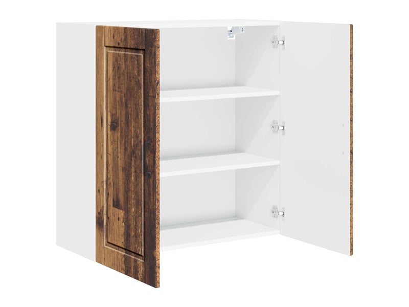 Meuble mural de cuisine, armoire de cuisine bois ancien 80x31x80cm shl7030 - Conforama E