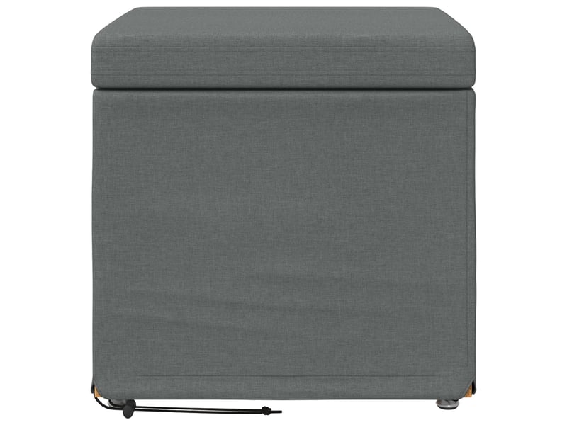  Tabouret bas, ottoman gris foncé 41x41x40 cm tissu et bois stratifié  - Conforama D