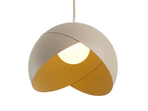 Suspension design beige avec verre opale 3 lumières - tulip