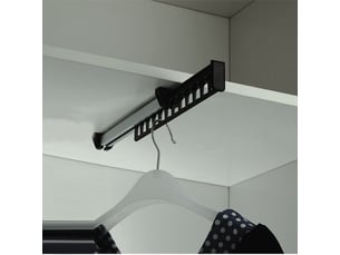 Porte-vêtements armoire garde-robe extractible coulissant pour cintre support portemanteau pour pour 12 cintres longueur 315 mm lot de 1, noir
