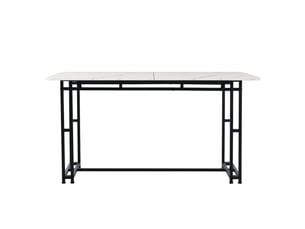Table à manger rectangulaire moderne 140 x 80 cm, style luxueux, pieds en métal noir