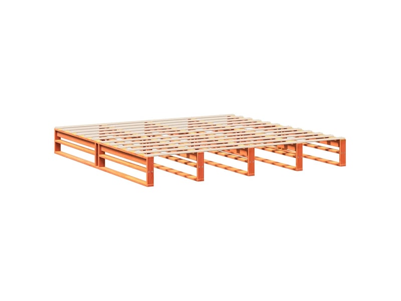  Lit double- lit adulte -  cadre de lit sans matelas  marron 180x200cm bois pin massif  - Conforama B