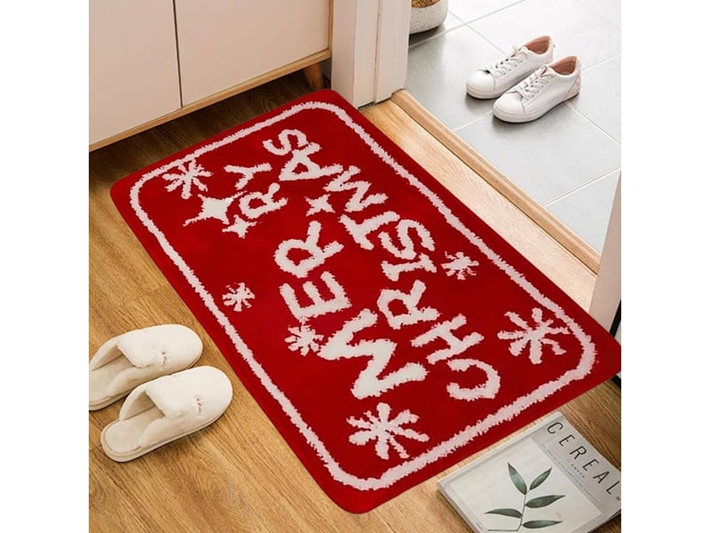  Paillasson de noel, tapis de sol de noël, tapis de noël paillassons, tapis de porte 40x60 cm, tapis maison entrée, motif de noël, noel decoration inte  - Conforama E