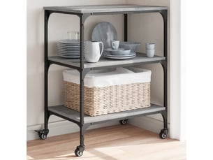 Chariot de cuisine, chariot de rangement sonoma gris 60x41x76 cm bois d'ingénierie