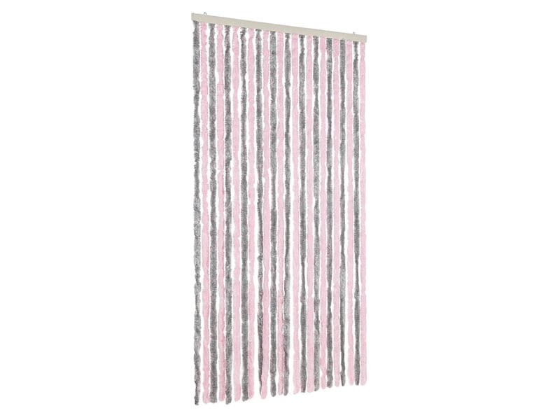  Rideau anti-mouches, moustiquaire gris argenté et rose 100x200 cm chenille cf43522  - Conforama A