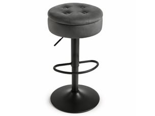 tabouret de bar assise réglable en hauteur <strong>STILVORA</strong> - gris hauteur d'assise 60.5 cm vendu A l'unité