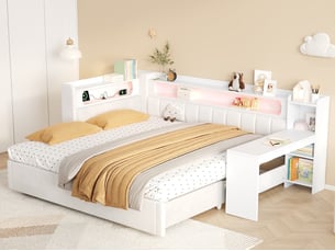 Lit banquette 90x200 cm <strong>LEYTN</strong>  <strong></strong> coloris blanc