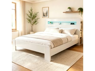Lit avec rangement 180x200 cm    coloris blanc