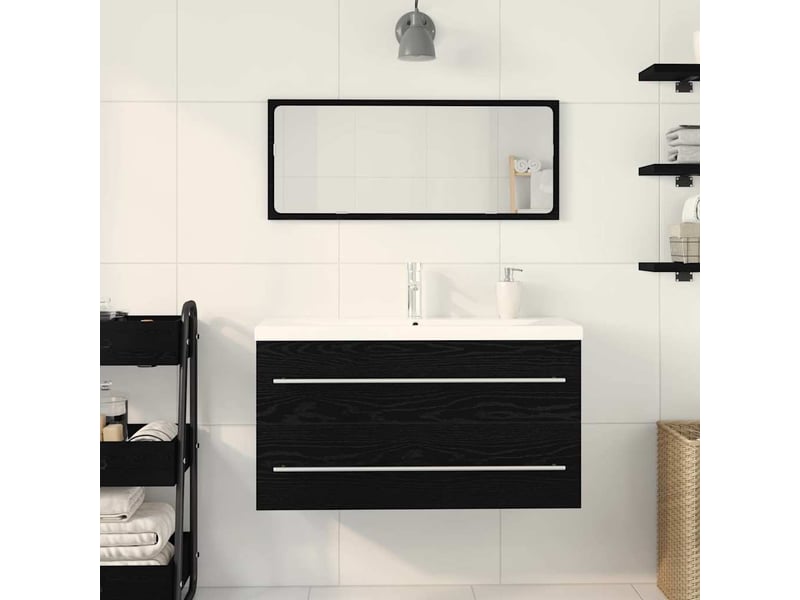 Meuble de lavabo de salle de bain, armoire de bain 3 pc chêne noir cf65496 - Conforama D