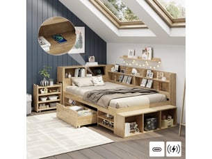 Lit banquette 90x200 cm <strong></strong> <strong>Radiant Stride</strong> coloris naturel