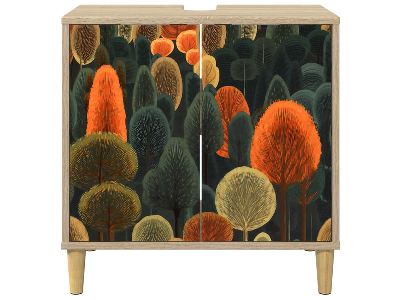  Armoire de salle de bain, meuble de rangement zaandam sonoma 60x40x60 cm  - Conforama E