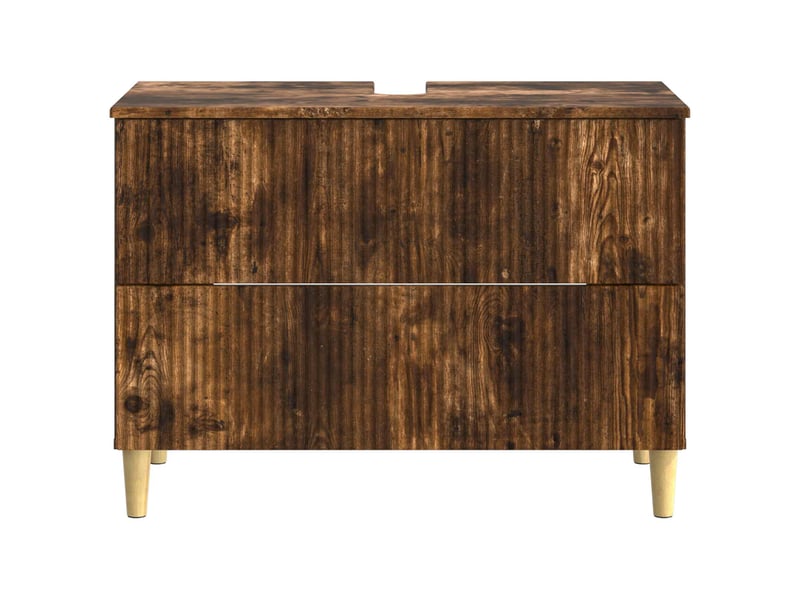 Meuble sous lavabo de salle de bain arnhem chêne fumé cf64820 - Conforama D