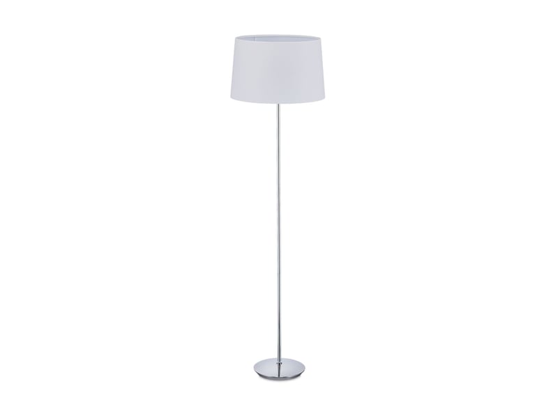  Lampe debout moderne avec abat-jour tissu 148,5 x 40 cm éclairage cosy décoration en fer blanc 13_0009664  - Conforama A