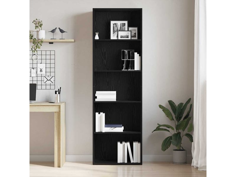  Bibliothèque, meuble de rangement salon chêne noir 60x30x189 cm bois d'ingénierie  - Conforama C