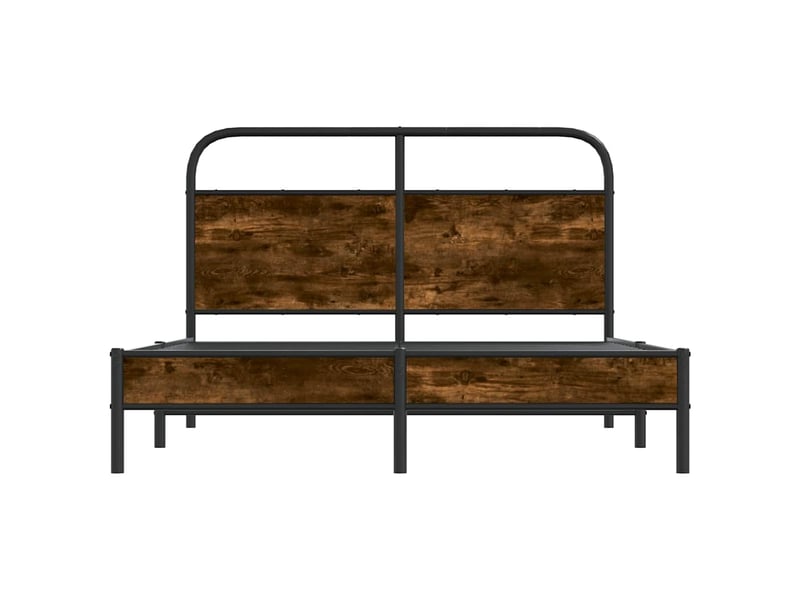  Lit double- lit adulte -  cadre de lit sans matelas 120x190 cm chêne fumé bois ingénierie  - Conforama D