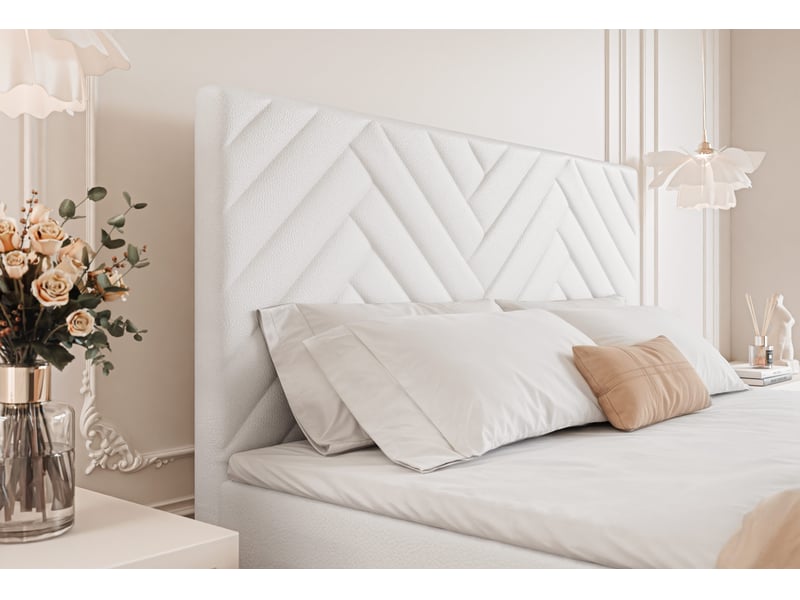  Lit coffre nerea - 160x200 cm - avec matelas et surmatelas - éco-cuir - blanc NEREA - Conforama D