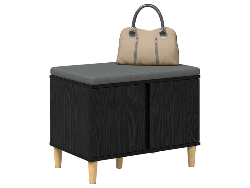  Banc d'entrée, banc interieur avec coussin chêne noir 60x38x46 cm shl51777  - Conforama C
