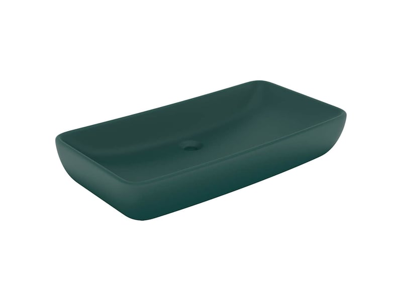 Lavabo de luxe, vasque à poser rectangulaire vert foncé mat 71x38 cm céramique cf65664 - Conforama A