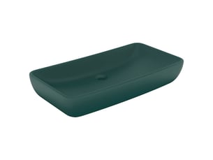 Lavabo de luxe, vasque à poser rectangulaire vert foncé mat 71x38 cm céramique cf65664